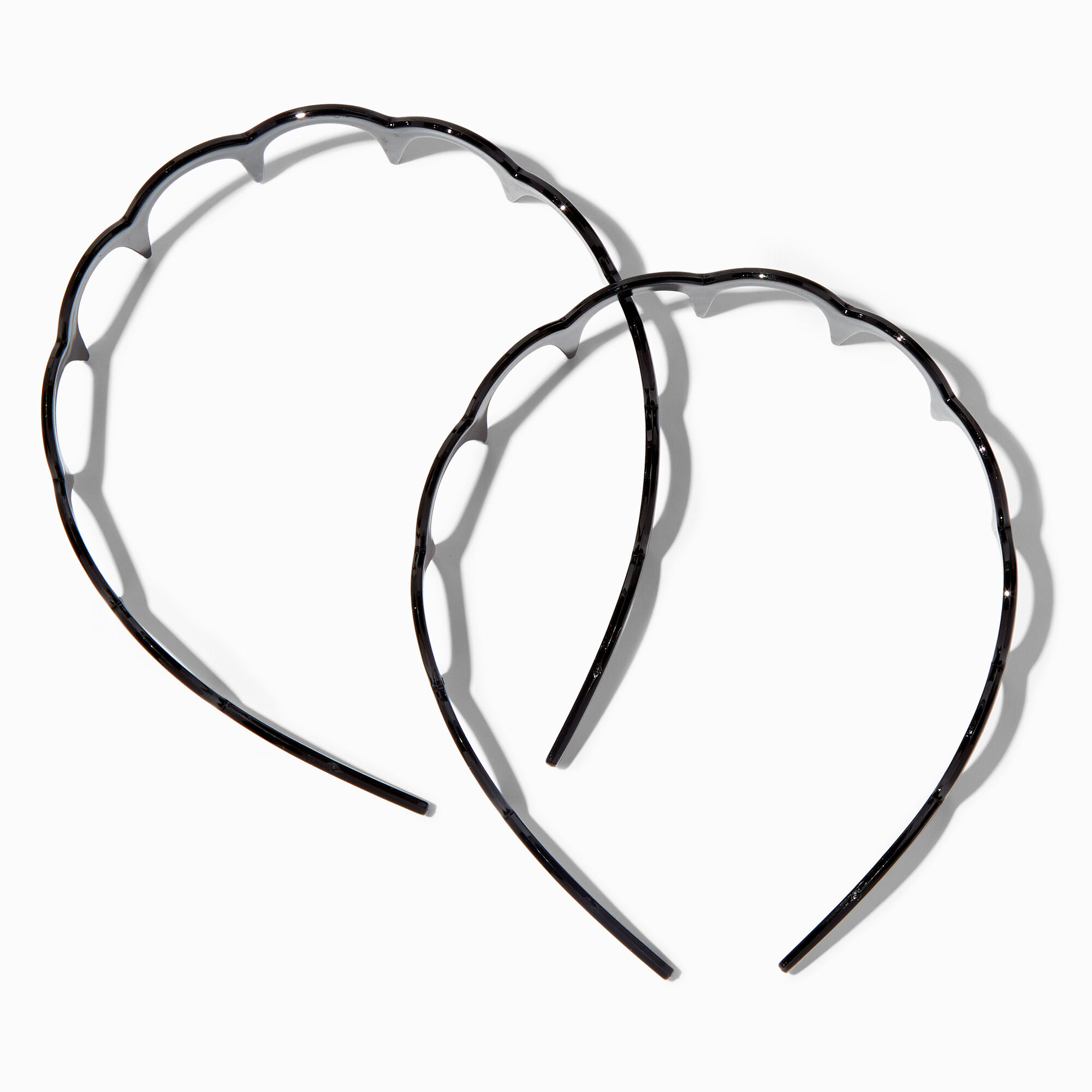 View Claires Classic Scalloped Headbands 2 Pack Black information