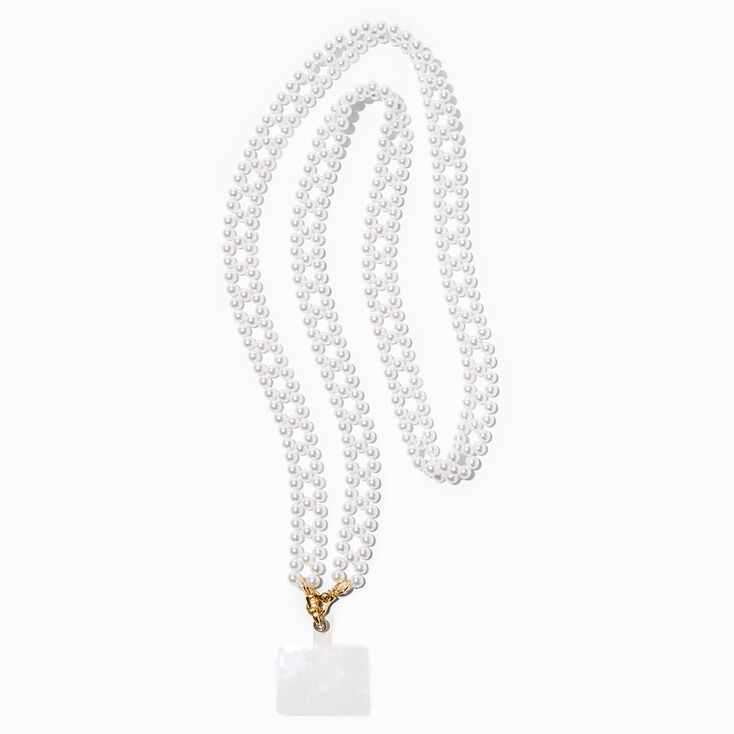 Beaded Pearl Crossbody Phone Strap,