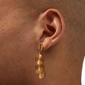 Gold-tone Triple Spiral Drop Earrings,