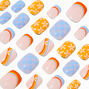 Multi Daisy Check Squoval Vegan Faux Nail Set - 24 Pack,