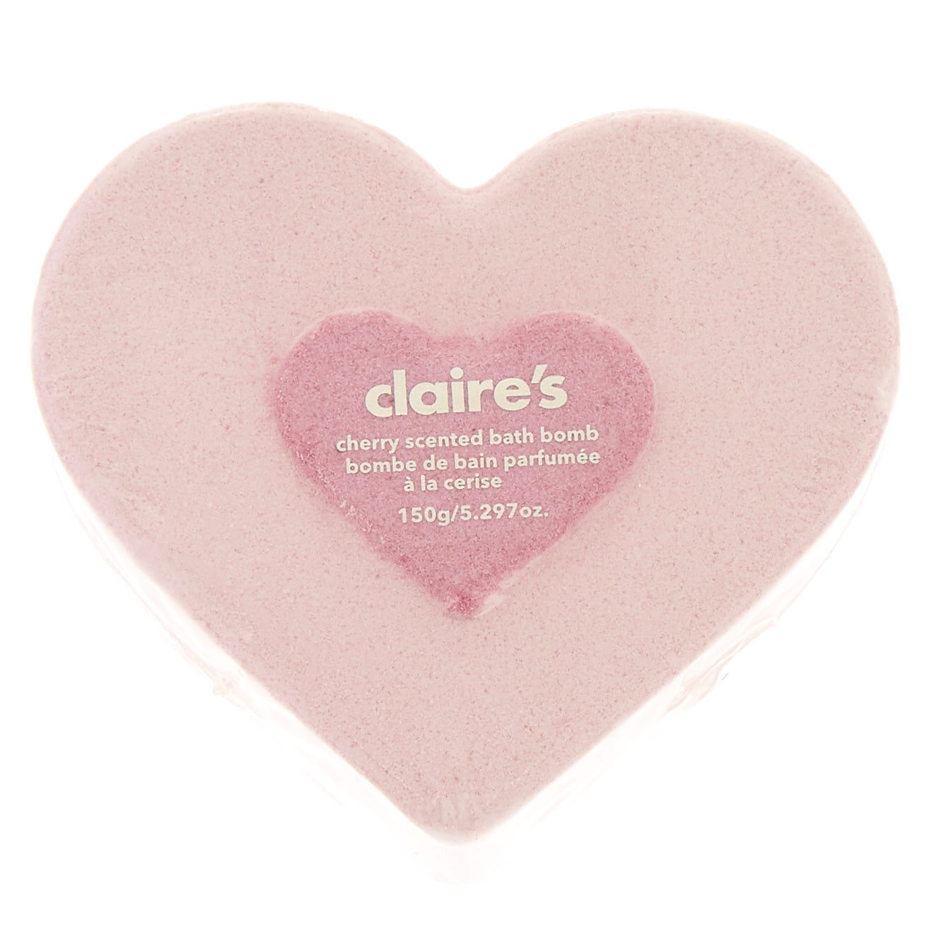 Bombe de bain cœur rose parfum cerise,