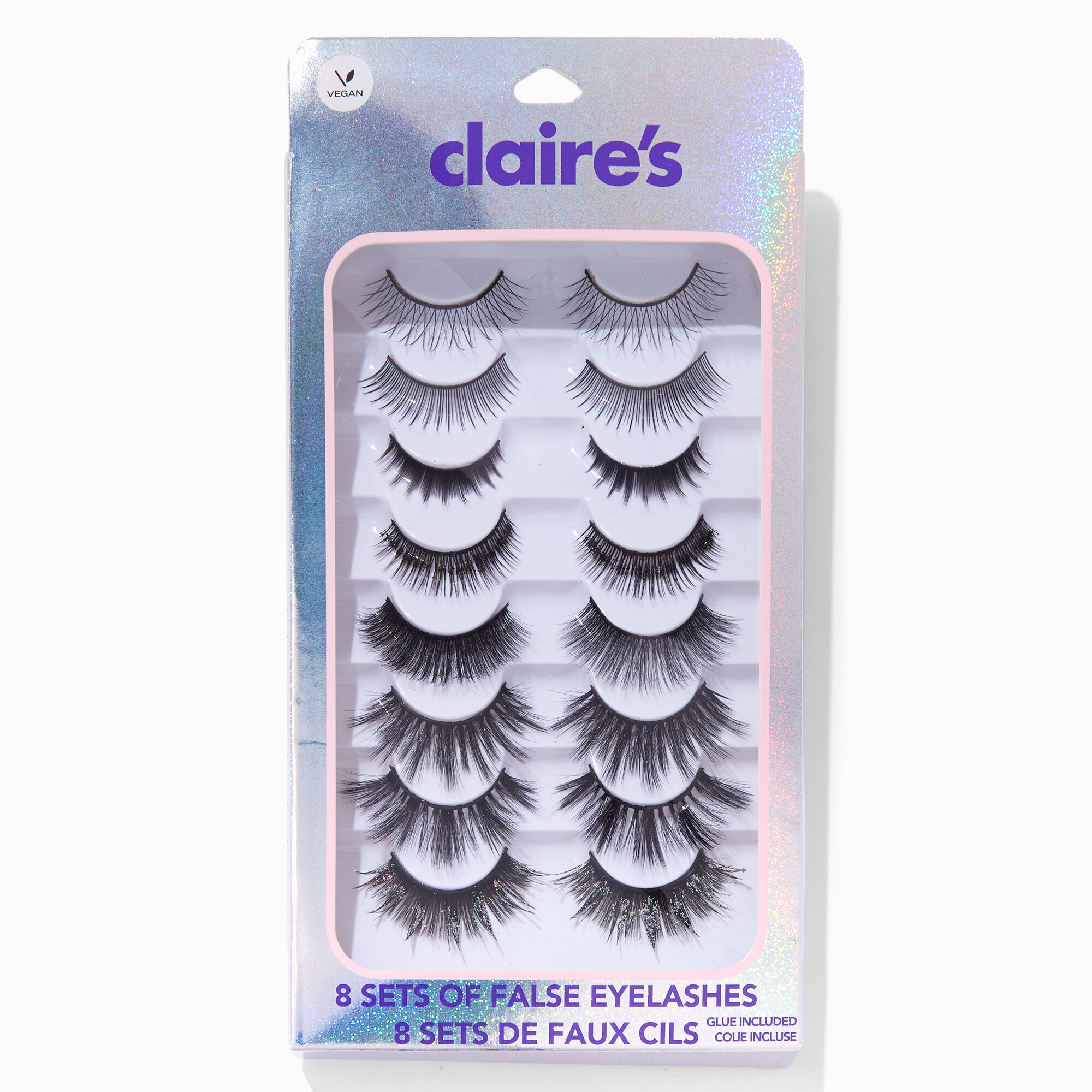 View Claires Vegan False Lash Set 8 Pack information