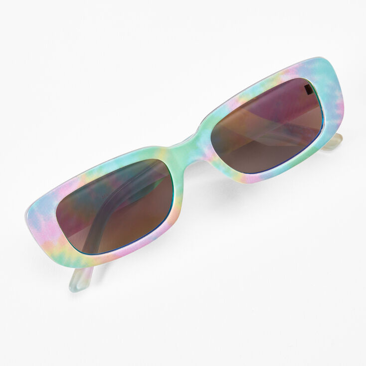 Pastel Tie Dye Rectangular Sunglasses,