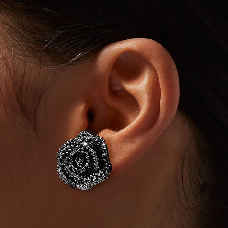 Clous d&#39;oreilles rose clout&eacute;e couleur h&eacute;matite,