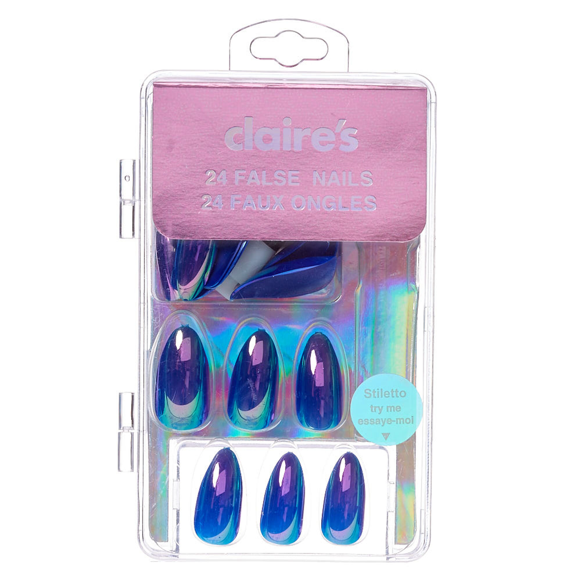 Electric Metallic False Nails | Claire's US
