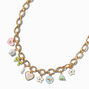 Gold-tone Spring Charm Necklace,