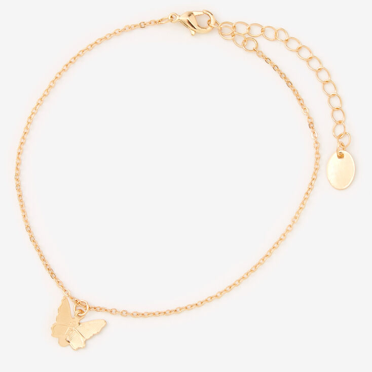 Gold Butterfly Charm Anklet,