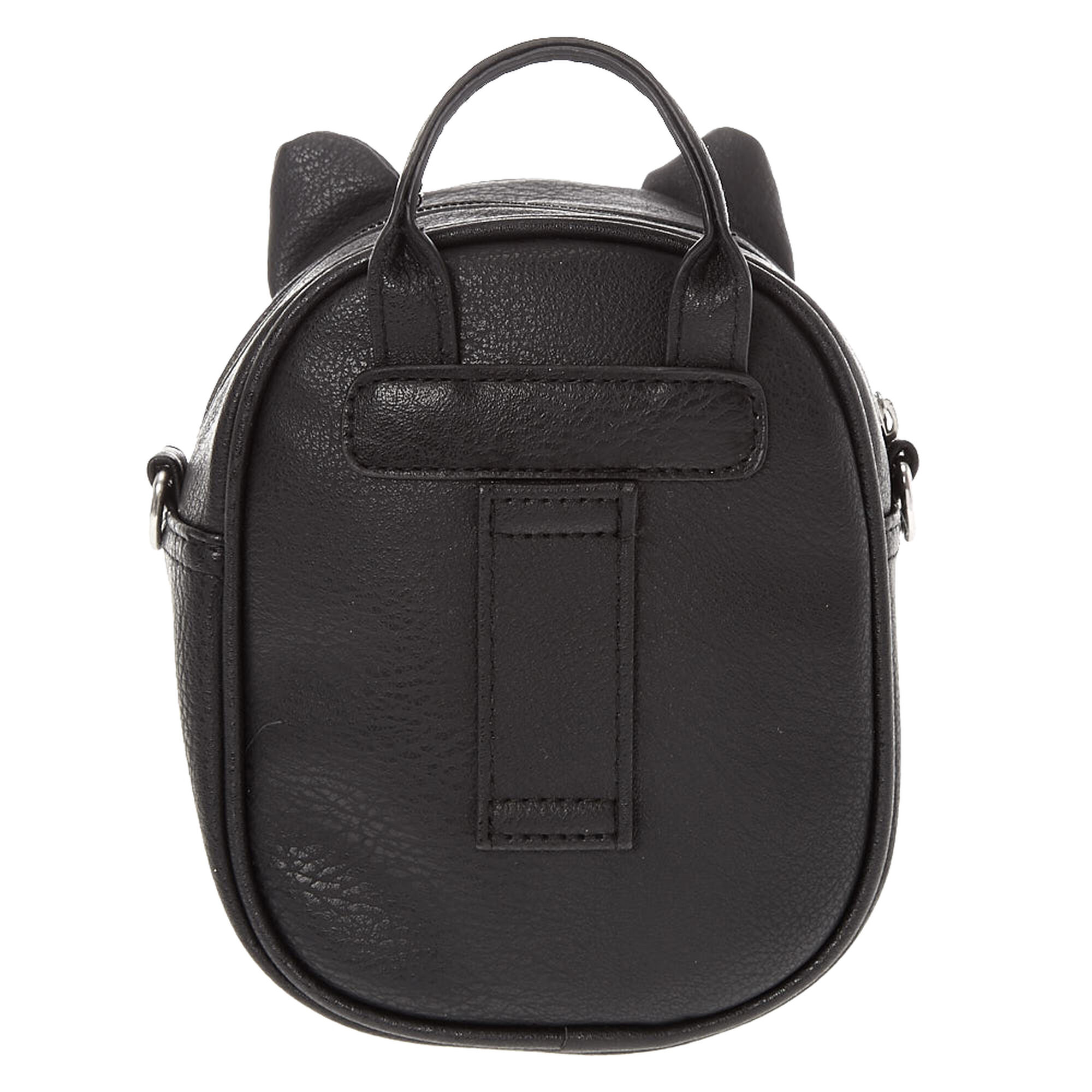 Black Faux Leather Mini Backpack Crossbody Bag | Claire&#39;s US