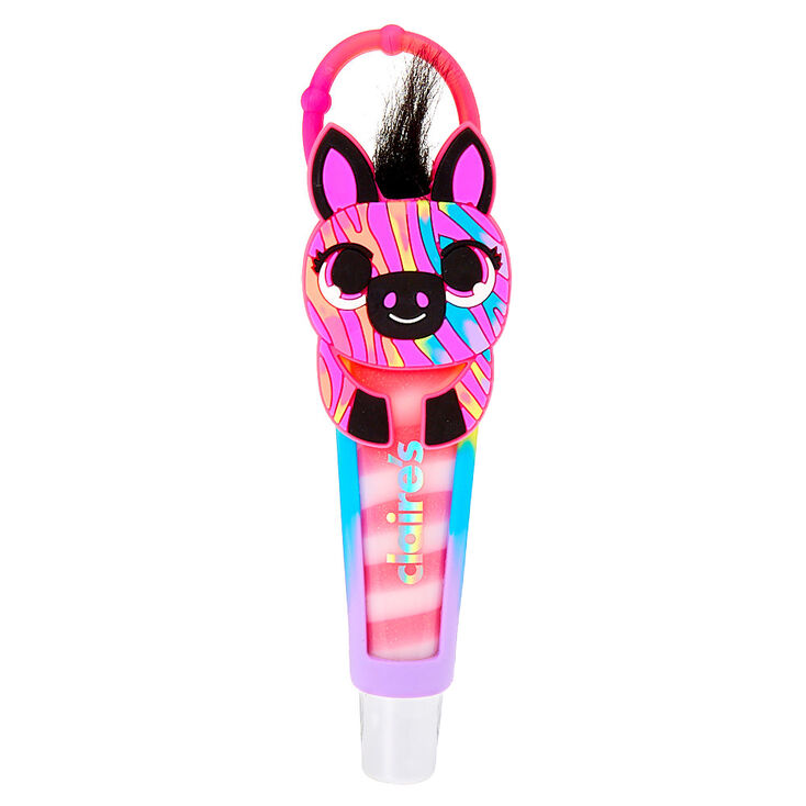 Rainbow Zebra Lip Gloss Tube - Watermelon,