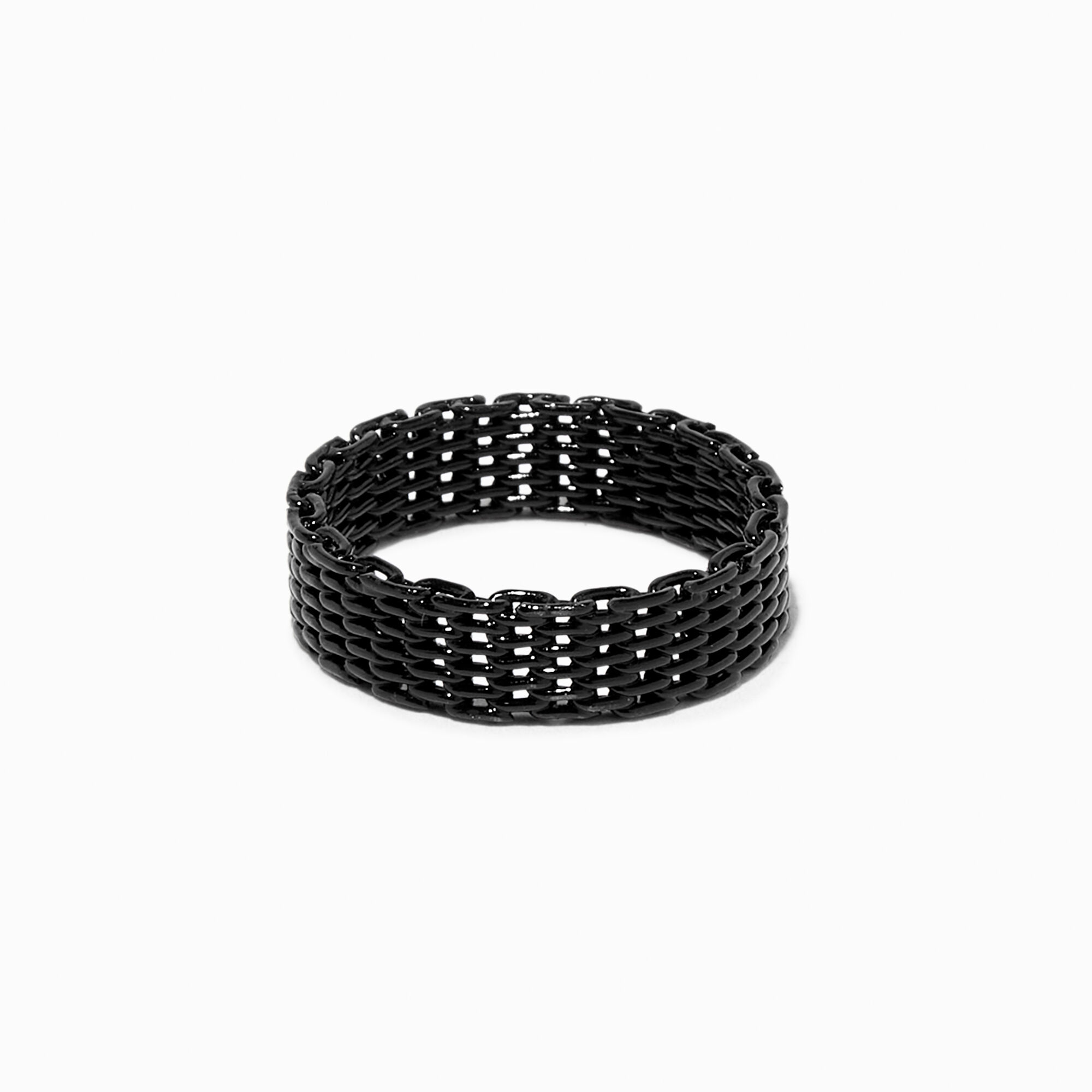 View Claires Hematite Woven Mesh Ring information