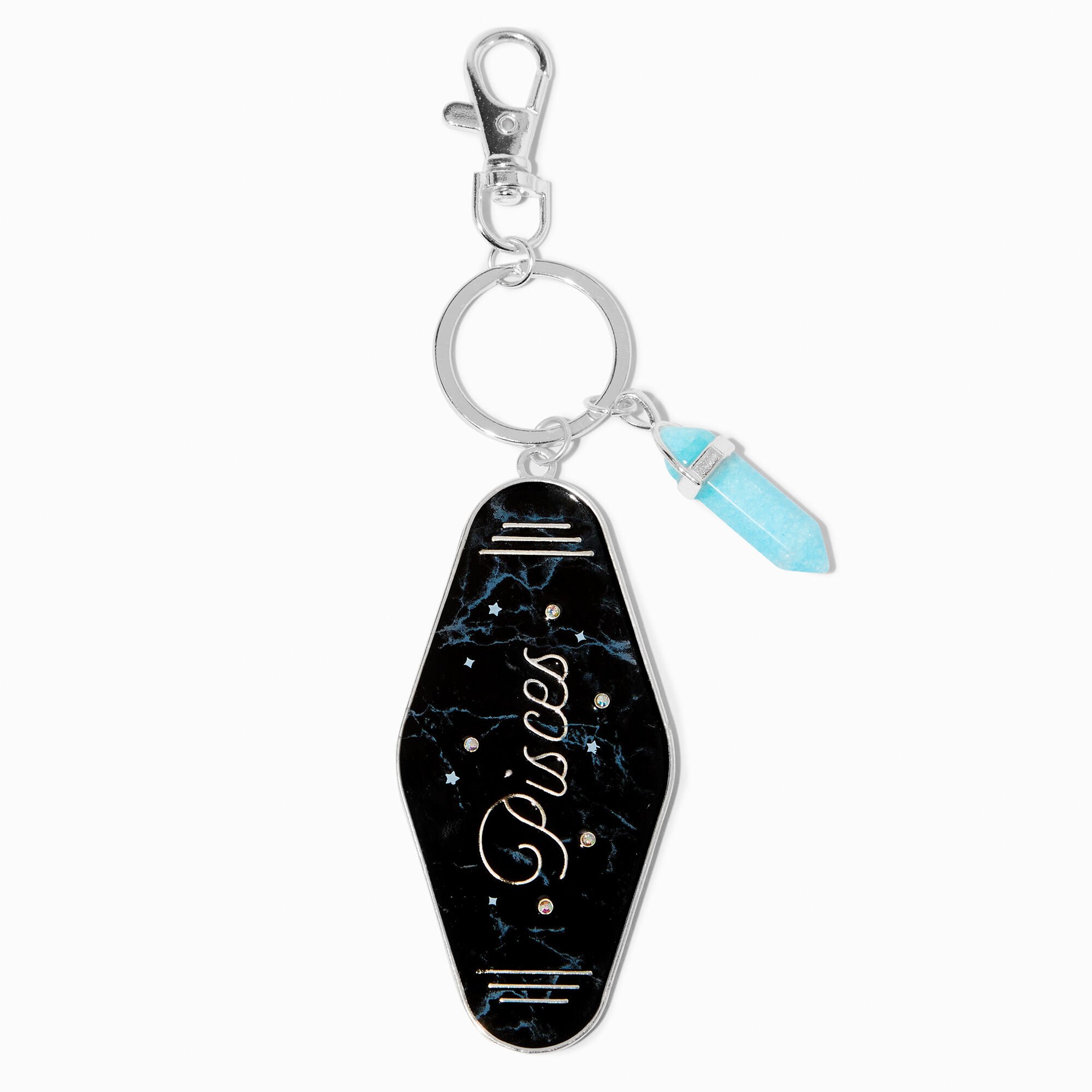 View Claires Retro Hotel Zodiac Keyring Pisces information