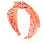 Serre-t&ecirc;te bandana motif cachemire corail,