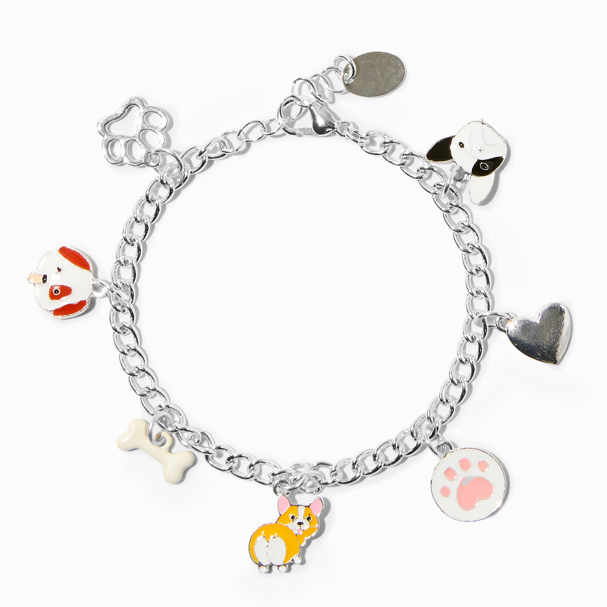Silver Doggy Charm Bracelet Claire s US