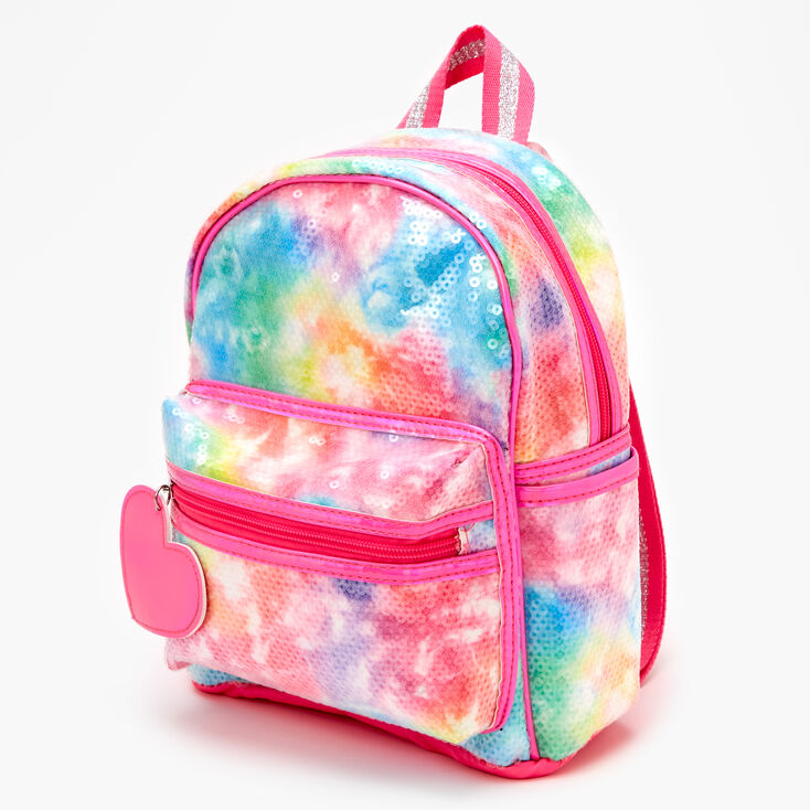 Sequin Tie-Dye Mini Backpack- Rainbow | Claire's US