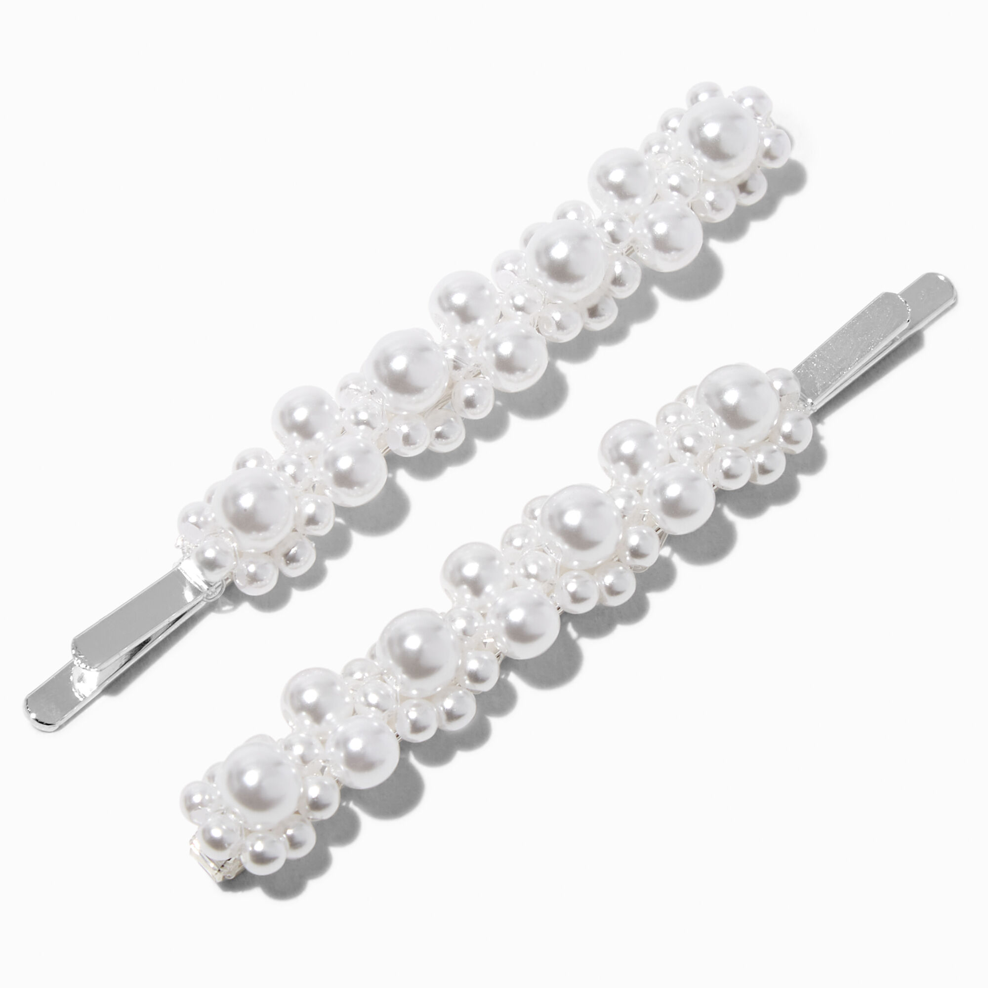 View Claires Pearl Cluster Tone Hair Pins 2 Pack Silver information