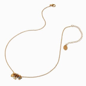 Gold-tone Initial Charm Pendant Necklace - S,