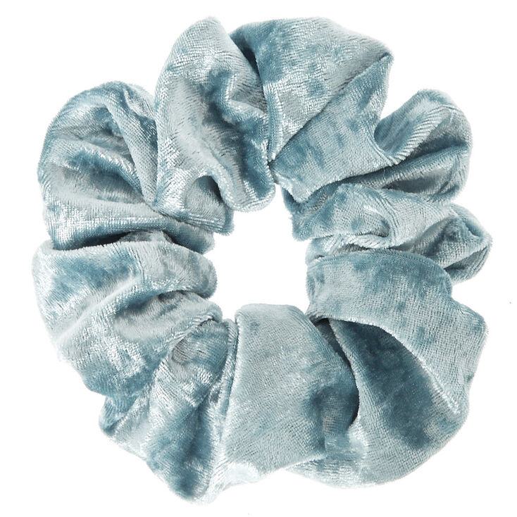Claire's Chouchou en imitation velours - Bleu menthe