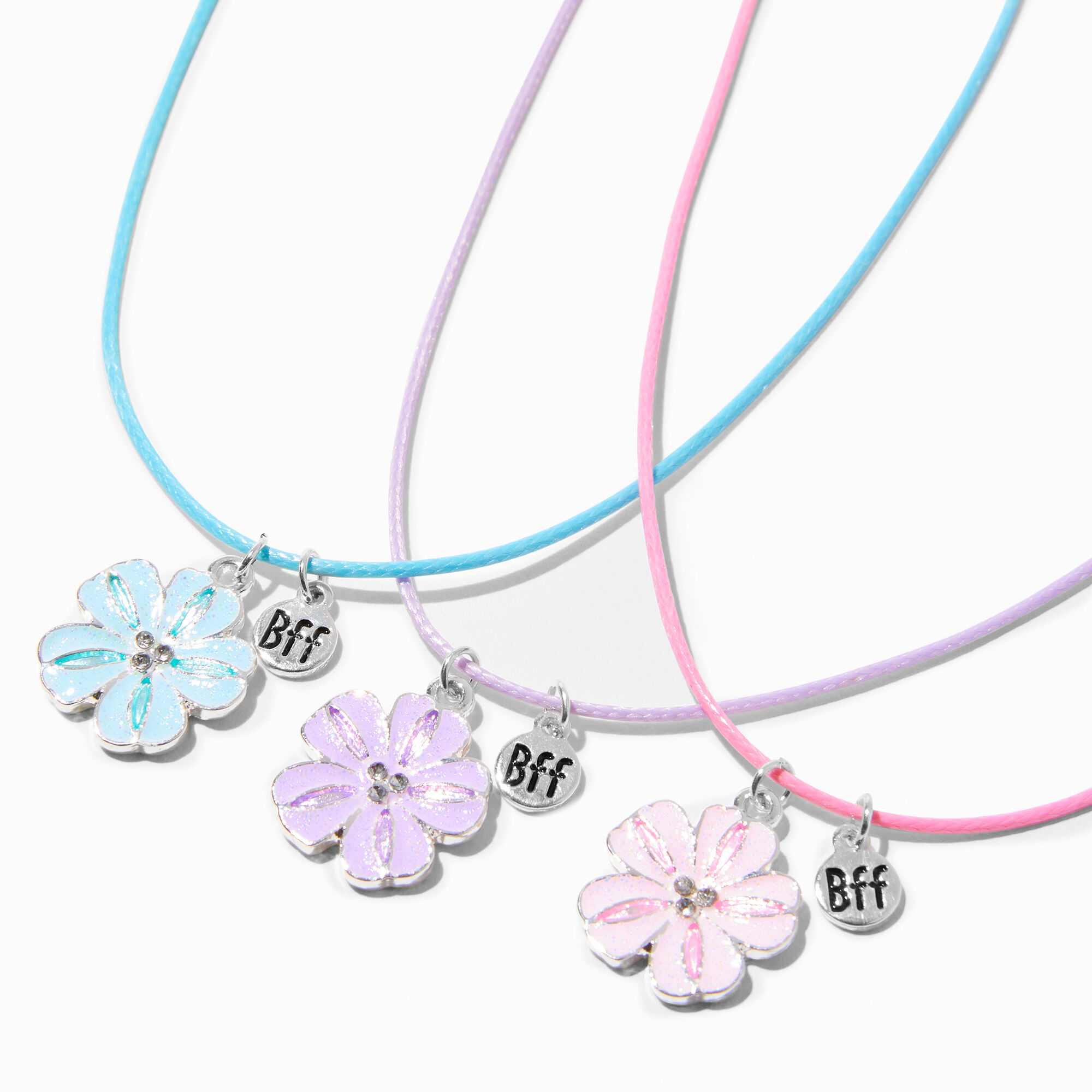 View Claires Best Friends Hibiscus Flower Pendant Necklaces 2 Pack Pink information
