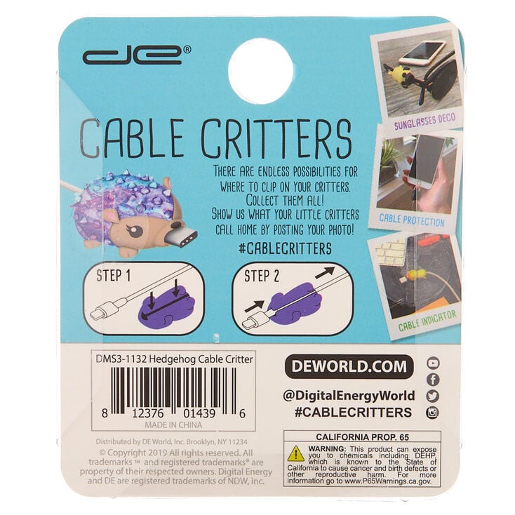 Hedgehog Cable Critter - Purple,