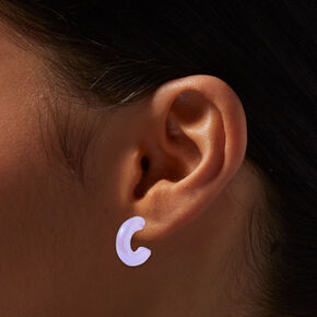 Iridescent Pastel Chunky Hoop Earrings - 3 Pack,