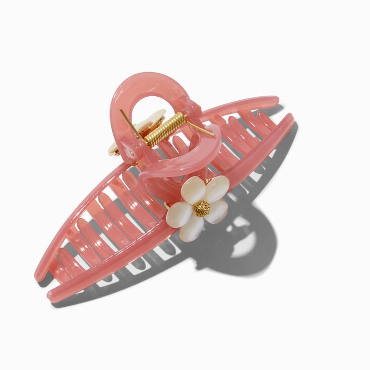 White Flower Rose Metal Hair Claw,