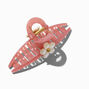 White Flower Rose Metal Hair Claw,