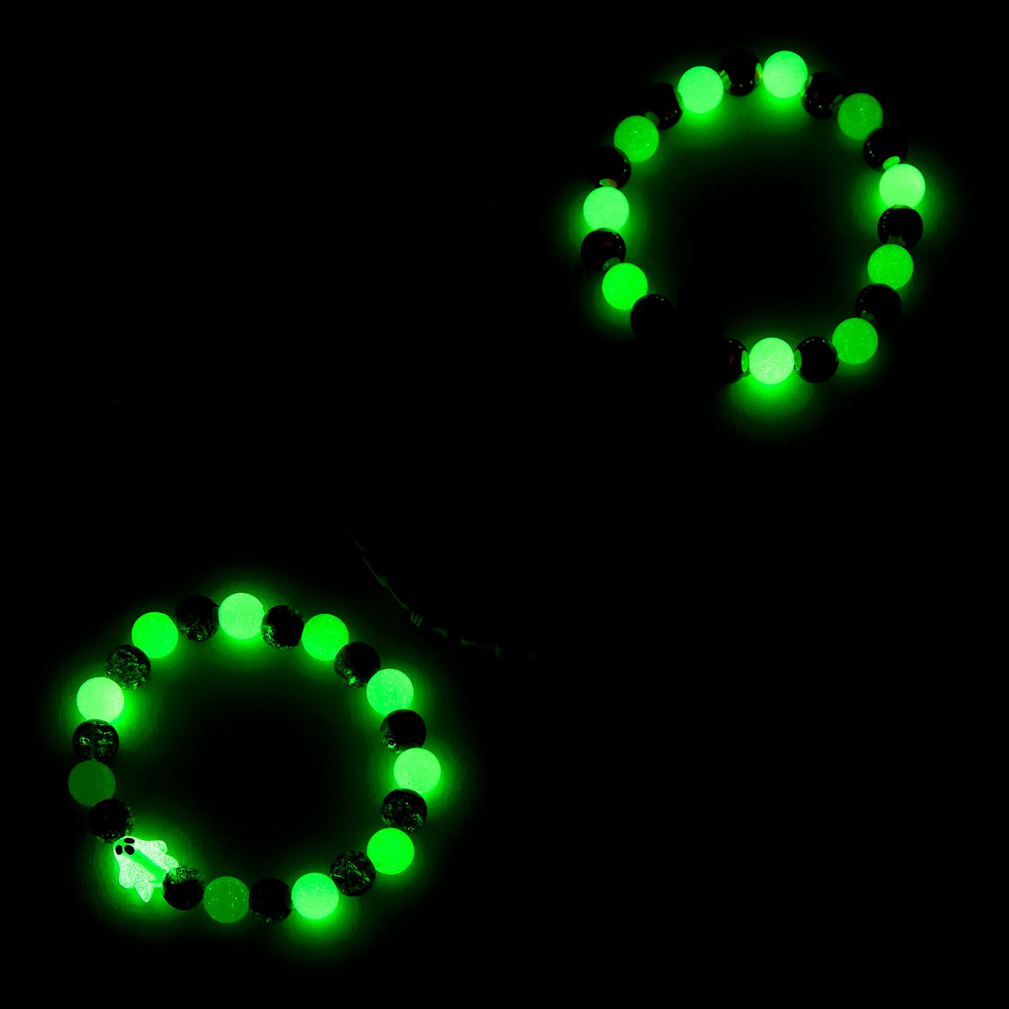 Halloween Creepville Glow in the Dark Beaded Stretch Bracelets - 5 Pack,