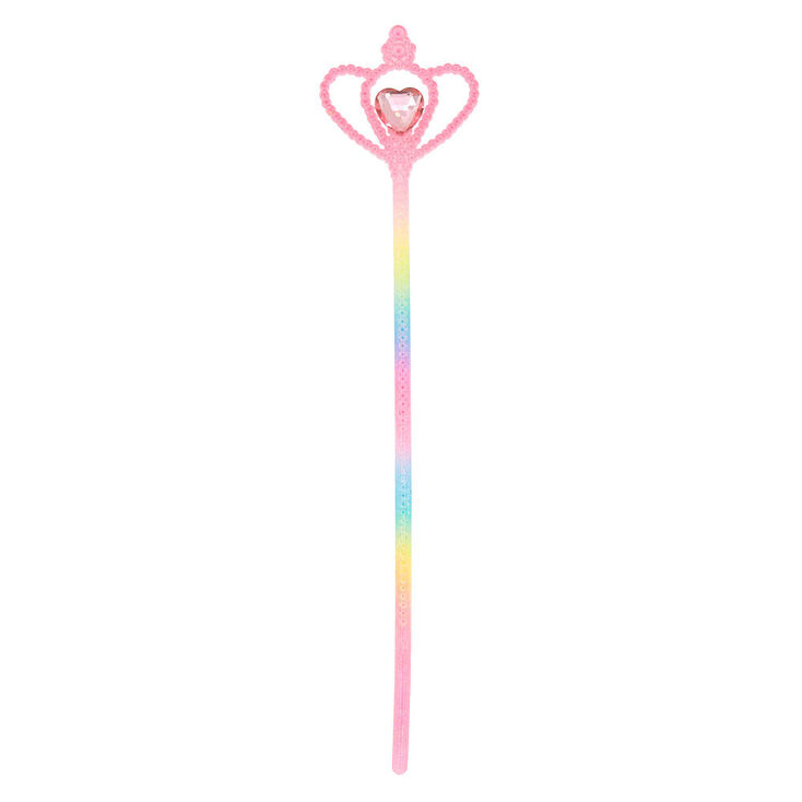 Claire&#39;s Club Glitter Heart Wand - Rainbow,