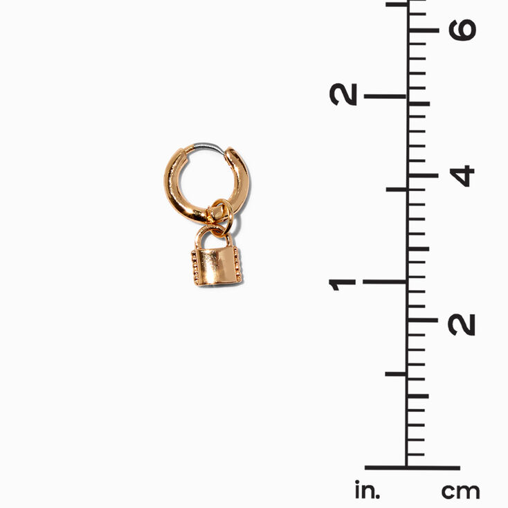 Lock Charm Gold-tone 0.5&#39;&#39; Drop Earrings,