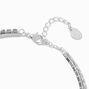 Silver-tone Crystal Cup Chain Choker Necklace ,