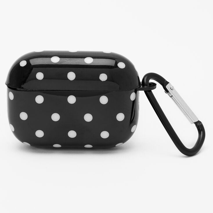 Black &amp; White Polka Dotted Silicone Earbud Case Cover - Compatible with Apple AirPods Pro&reg;,