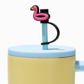 Pink Flamingo &amp; Beach Ball Straw Covers - 2 Pack,