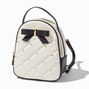 Bow &amp; White Quilted Coquette Small Backpack,