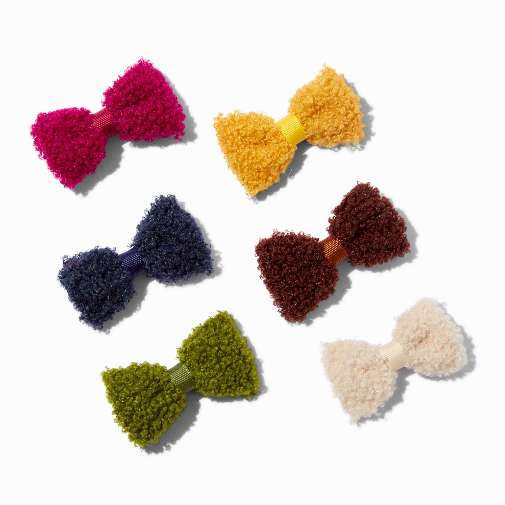 Claire s Club Fall Sherpa Bow Hair Ties 10 Pack The Shops at Willow Bend