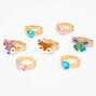Claire&#39;s Club Flower Box Rings - Pink, 7 Pack,