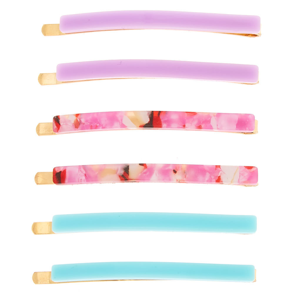 Cotton Candy Tortoiseshell Hair Pins - 6 Pack,