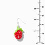 Crocheted Strawberry 0.5&quot; Drop Earrings,