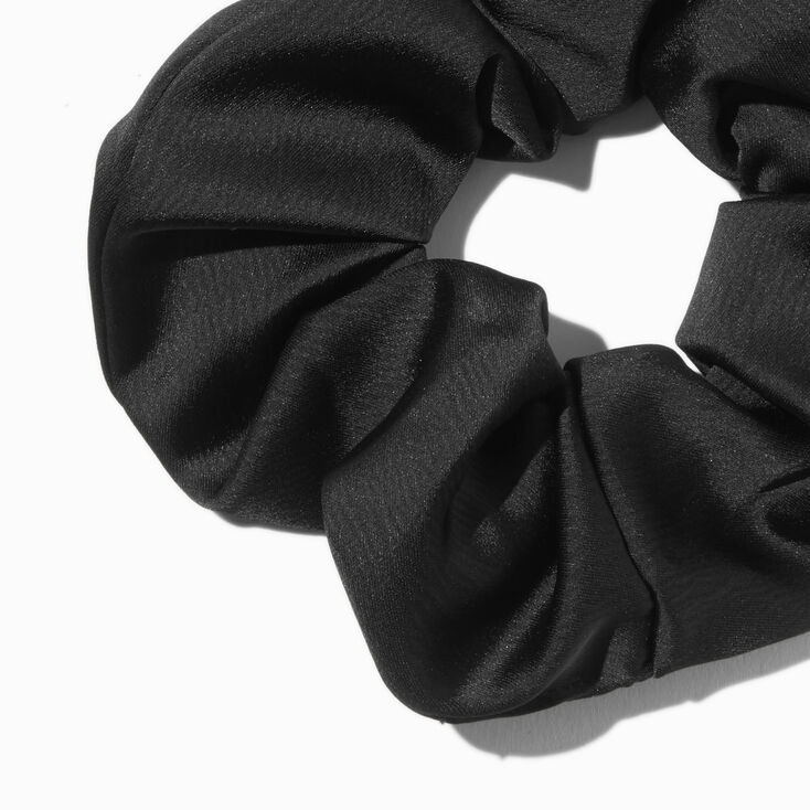 Black Satin Hair Scrunchie,