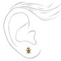 Gold Turtle Stud Earrings - Green,