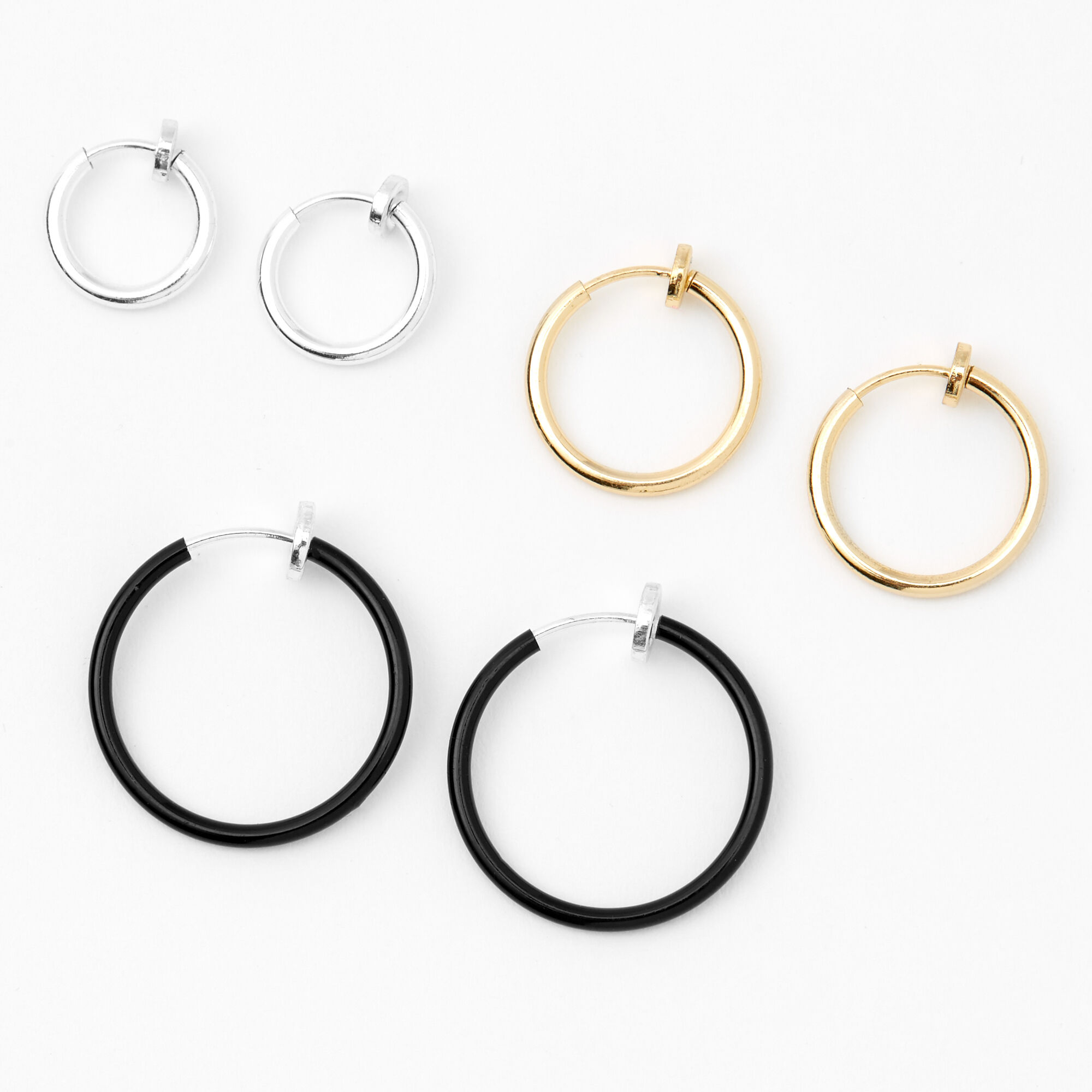 Claire's clip on hoop earrings top