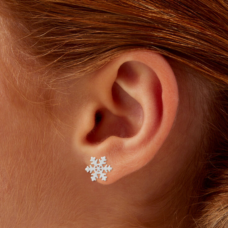 Snowflake Stud Earrings ,