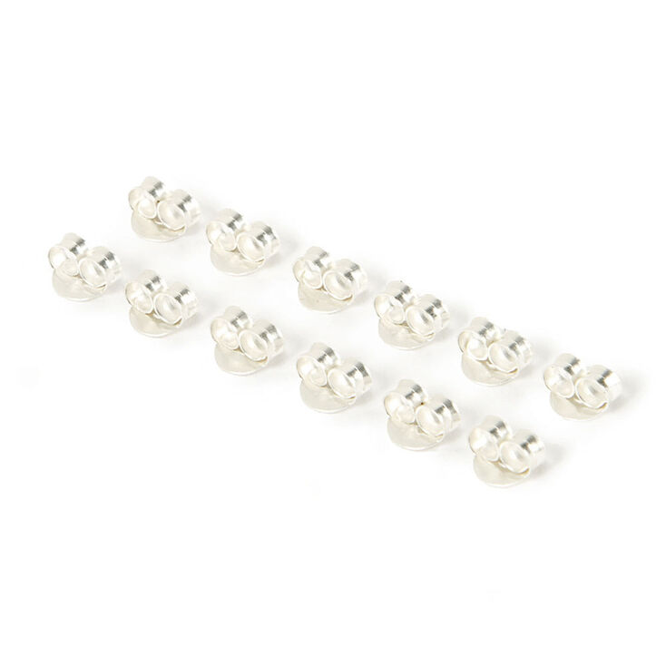 12pcs/Set Silver Earring Back Replacements, Hypoallergenic Earring