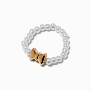 Pearl Charm Stretch Rings - 4 Pack,