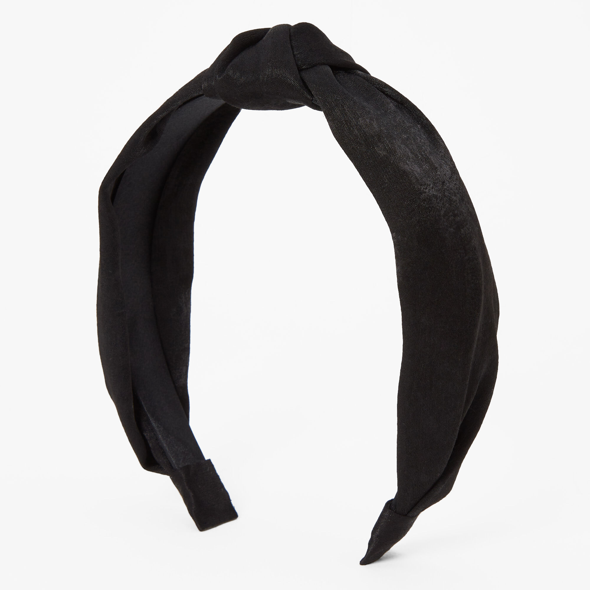Satin Knotted Headband - Black,