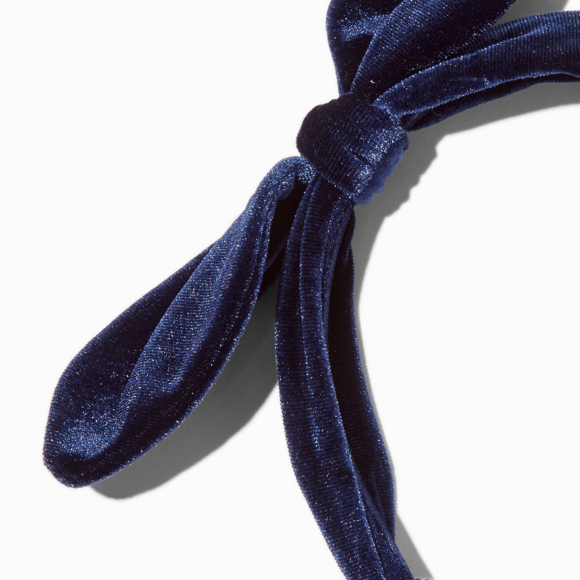 Claire's Club Navy Blue Velvet Knotted Bow Headband,