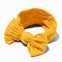 Claire&#39;s Club Nylon Ribbed Bow Headwrap - Mustard,