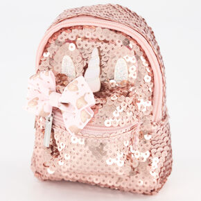 JoJo Siwa&trade; Unicorn Sequin Mini Backpack Keyring &ndash; Rose Gold,