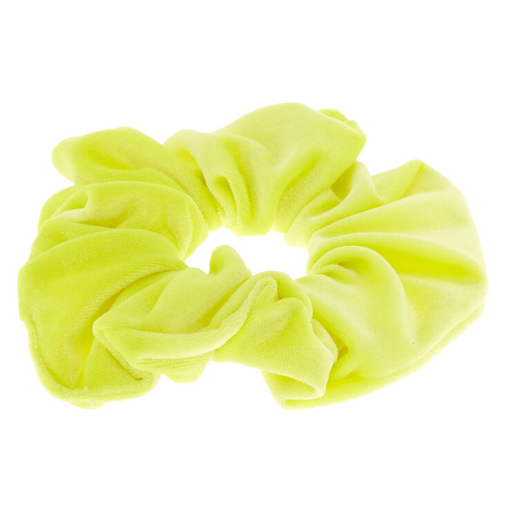 Chouchou en imitation velours - Jaune fluo,