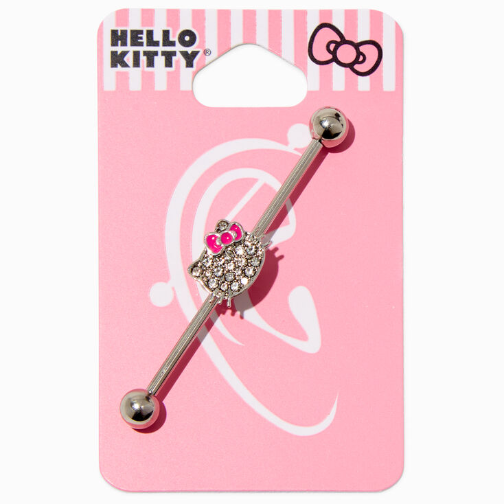 Hello Kitty&reg; Crystal Face 14G Industrial Bar,