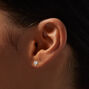 C LUXE by Claire&#39;s 14k Yellow Gold Clear Cubic Zirconia Heart Stud Earrings,